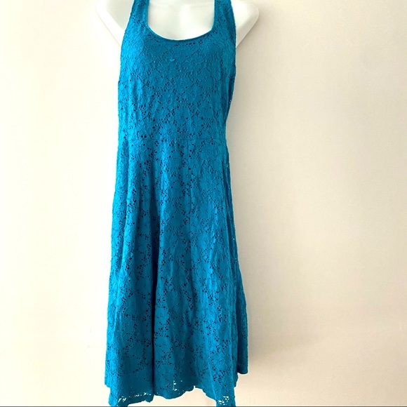 Lane Bryant Dresses & Skirts - Beautiful Lane Bryant teal eyelette pattern dress